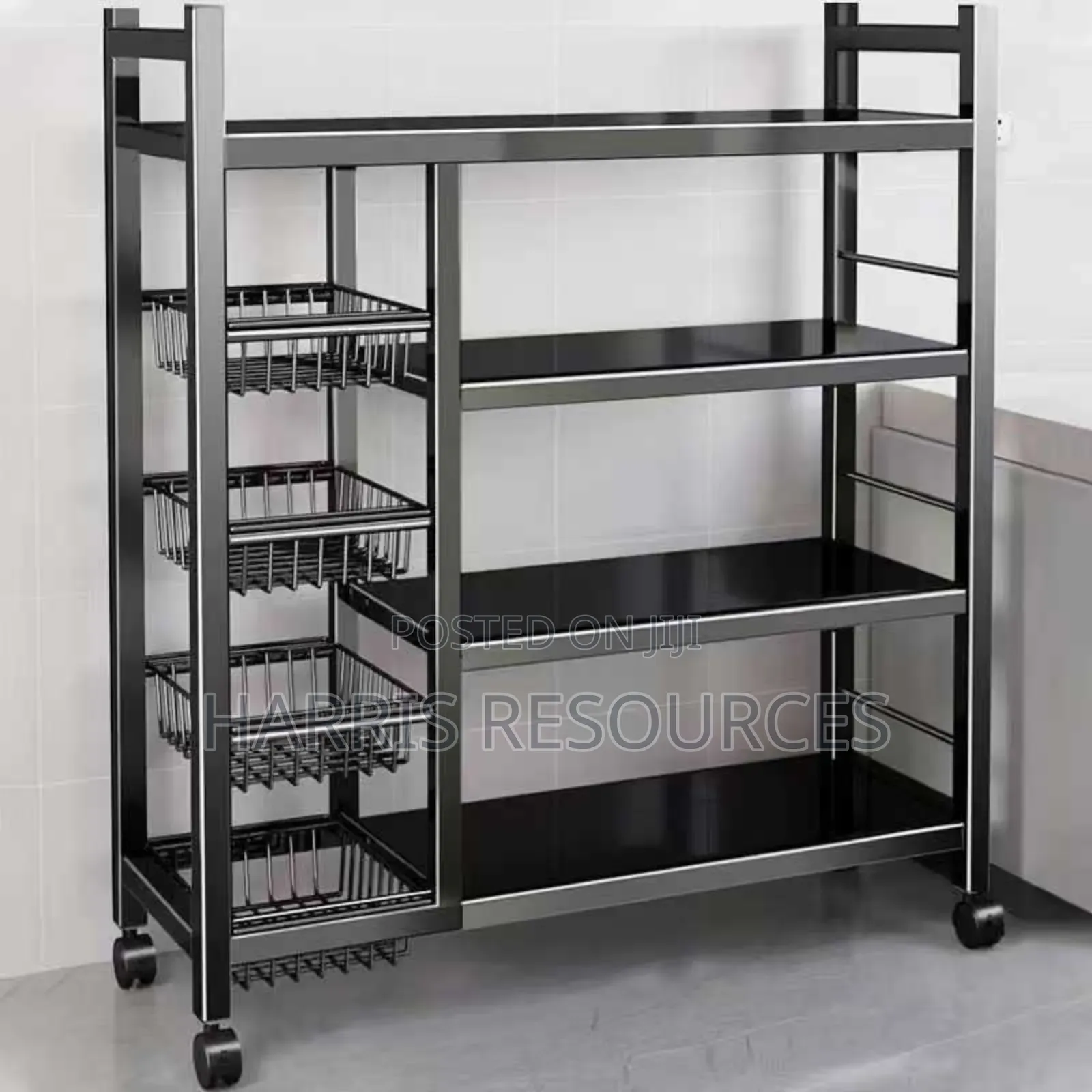 Steel Kitchen Cabinet Organiser With Rollers