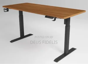 Electric Adjustable Standing Desk Walnut Brown
