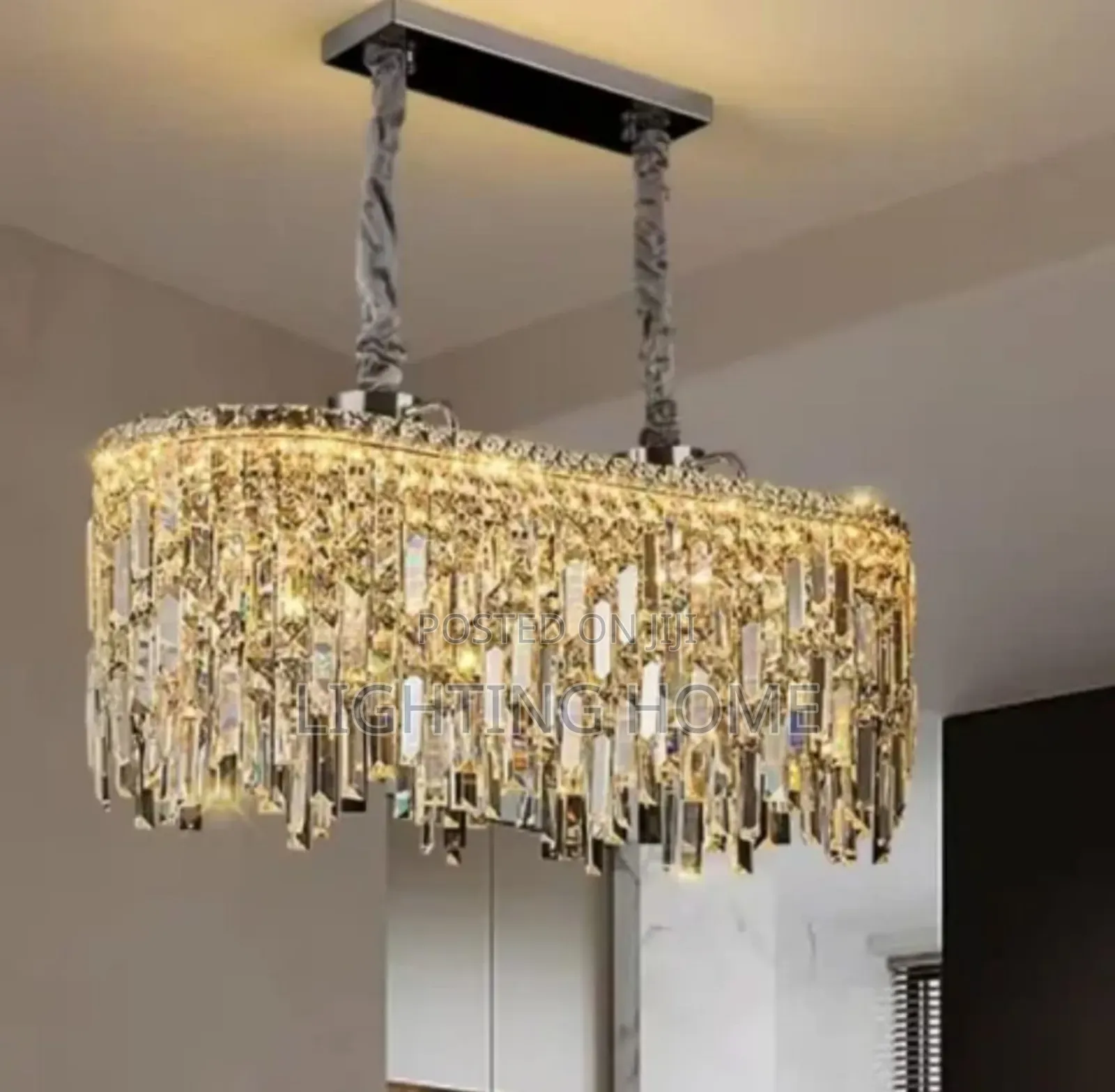 Rectangle Crystal Chandelier Light By 800mm