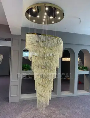 Large Spiral Design Crystal Chandelier
