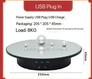 360 Degree 20cm 3 Speed Mirror Top Rotating Table