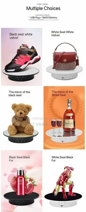 360 Degree 20cm 3 Speed Mirror Top Rotating Table