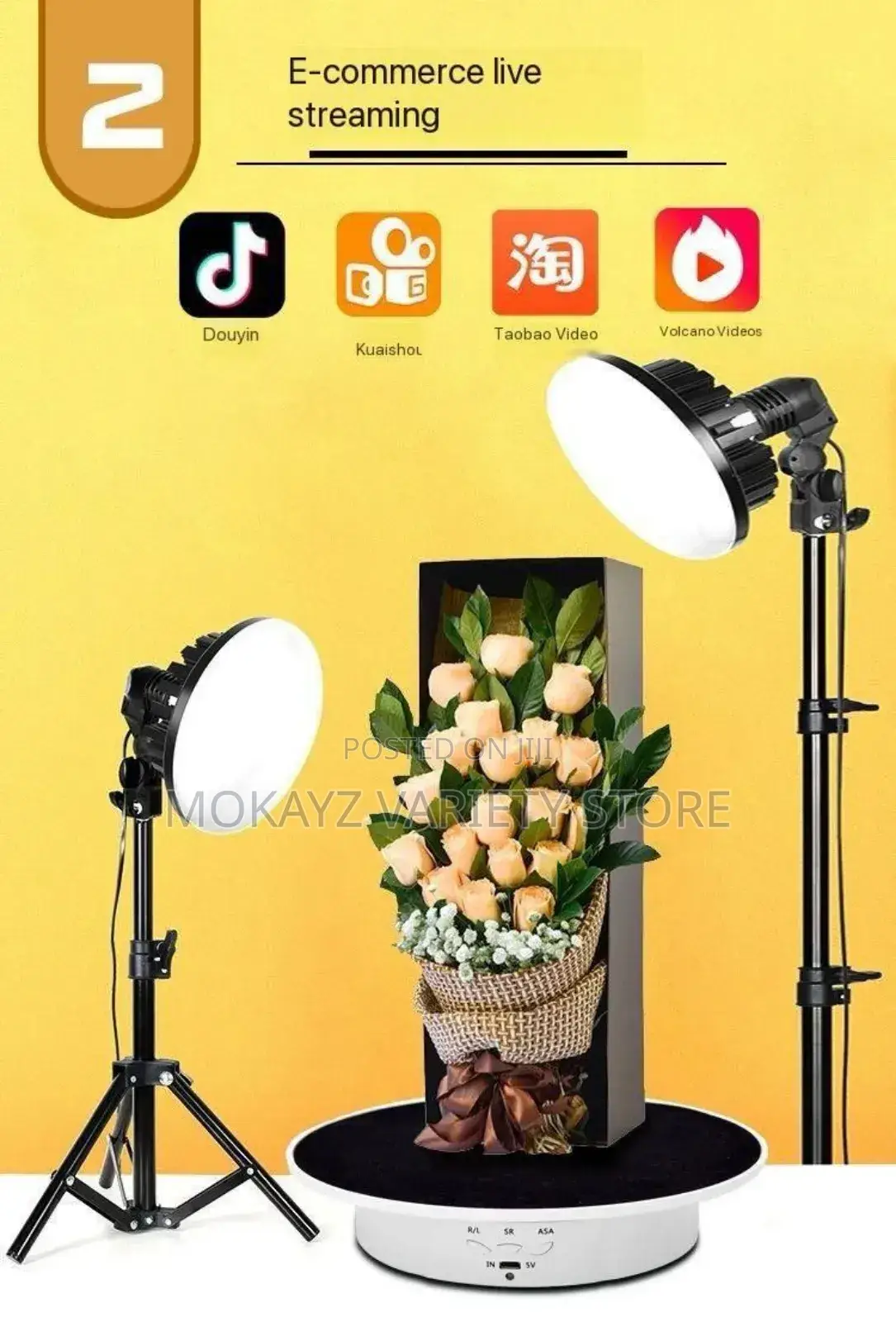 360 Degree 20cm 3 Speed Mirror Top Rotating Table