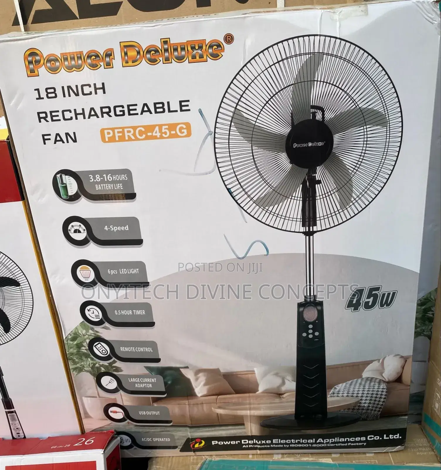 Power Deluxe Rechargeable Fan