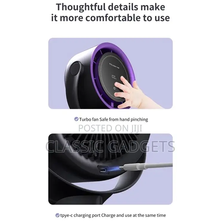  Touch Screen Rechargeable Desktop Fan