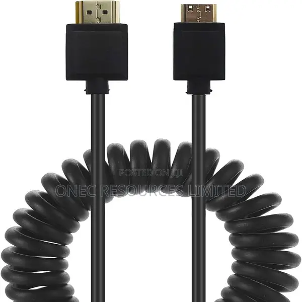 Mini Hdmi to Hdmi Coiled Spring Cable for Camera