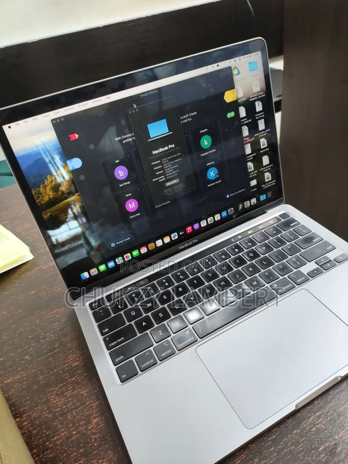 Laptop Apple MacBook Pro 2020 16GB Intel Core I5 SSD 512GB