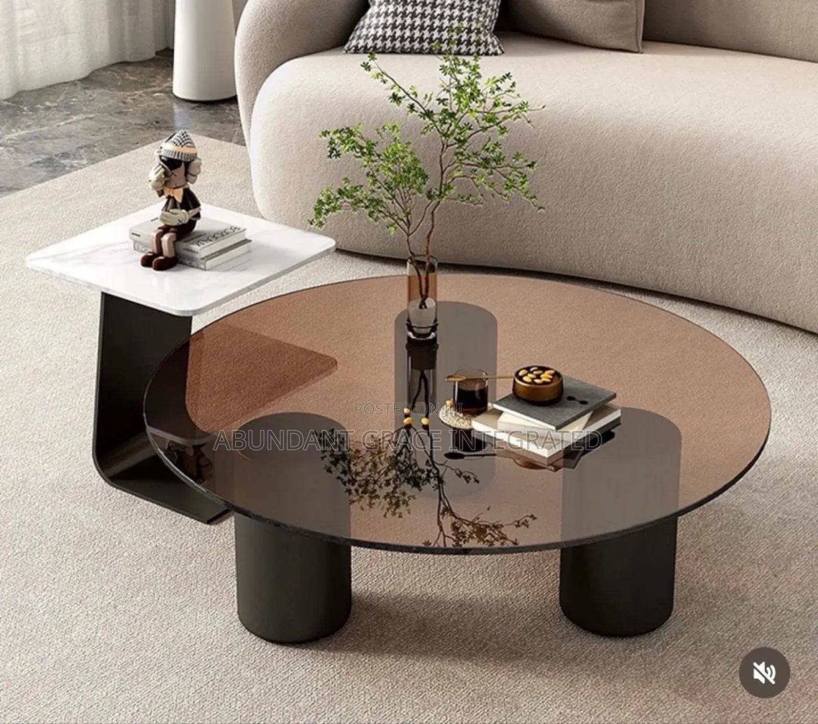 2 in 1 Glass Centre Table.