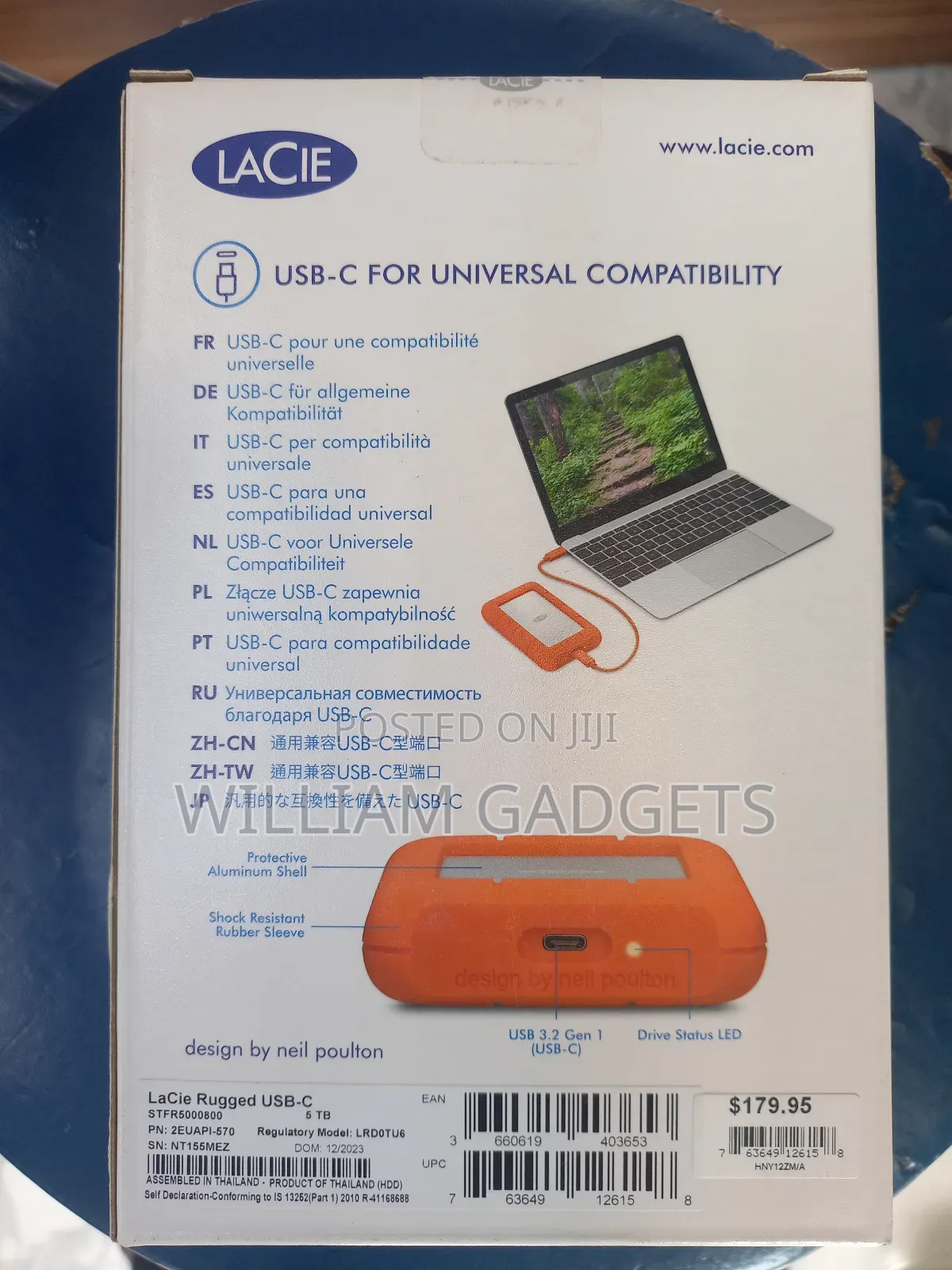 Lacie Rugged Usb- C 5tb Hard Drive