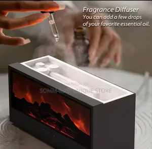 Fireplace Aroma Diffuser 150ml Simulated Flame Air Humidifie