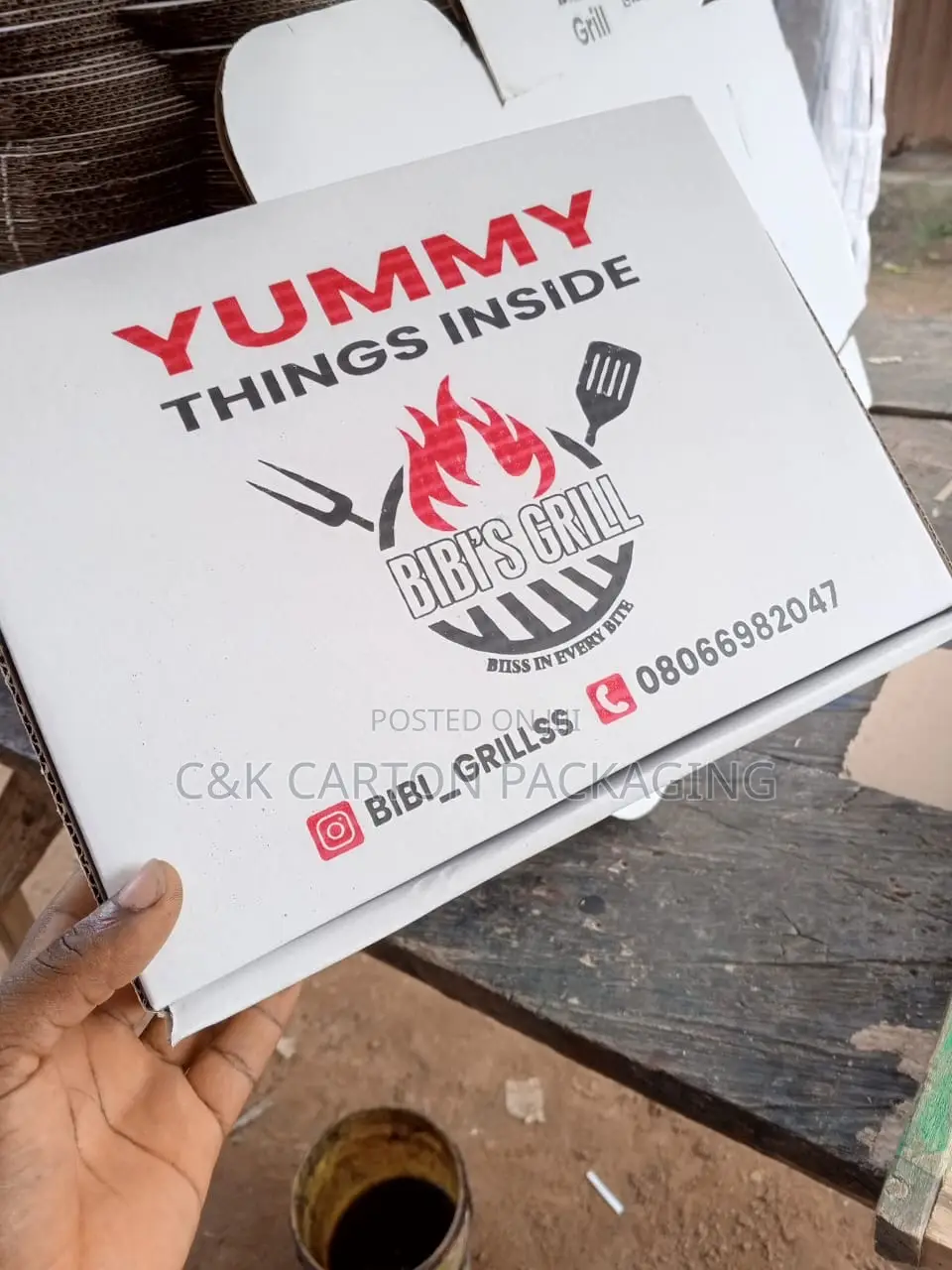 High Pizza Two Colour Printed Carton