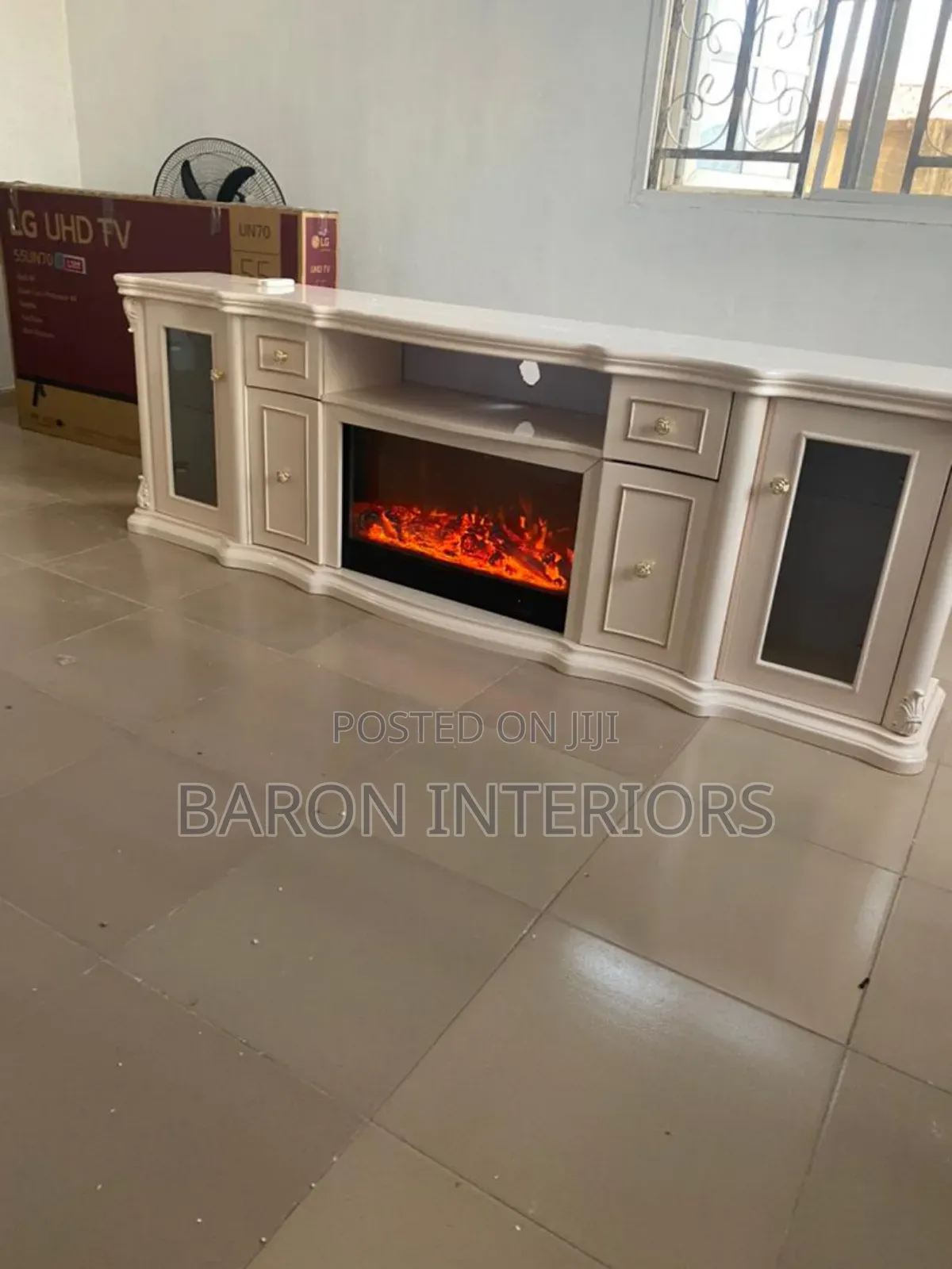 Royal Television Stand With Fireplace