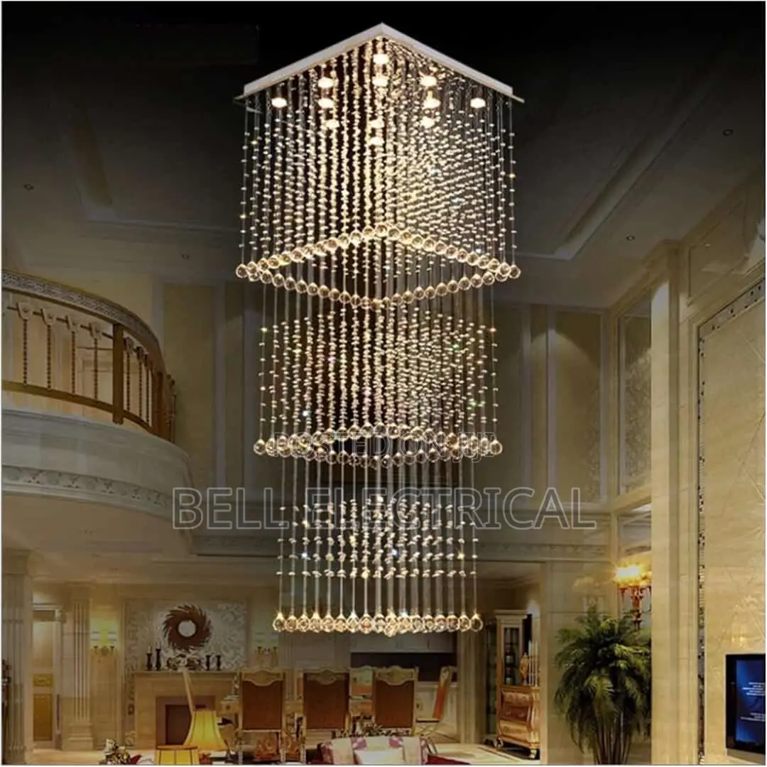 Modern Square Crystal Ceiling Chandelier