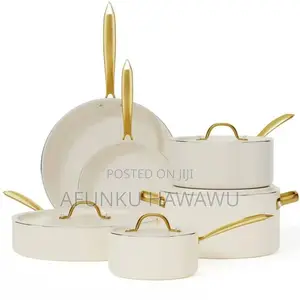 Ceramic Coating Cookware Set With Silicon Spoons Holder