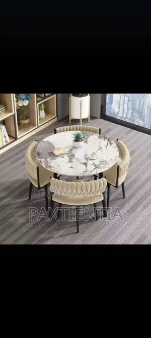 Four Seater Padded Marble Dining Set