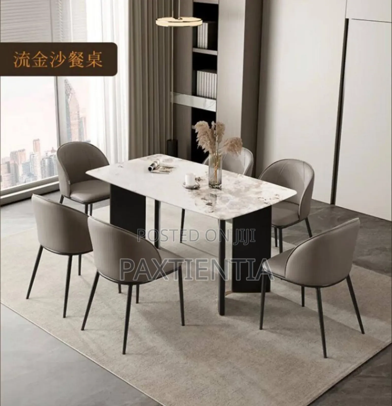 6 Seater Marble Dining (Curved Legs)