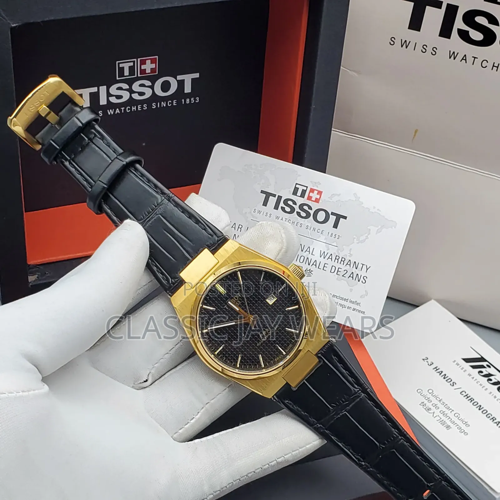 Tissot Black Leather Collections in Store