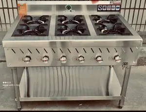 Industrial 6-Burner Gas Cooker With a Stand