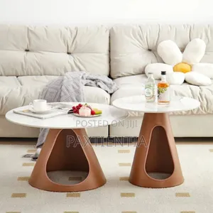 2 in 1 Marble Centre Table With Wooden Legs