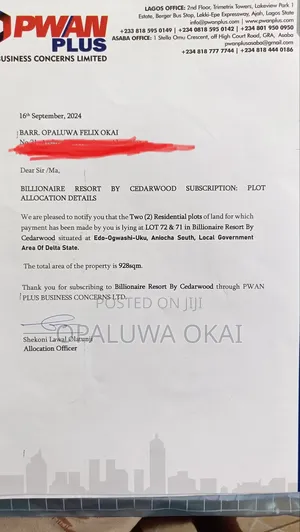Genuine Land for Sale in Asaba