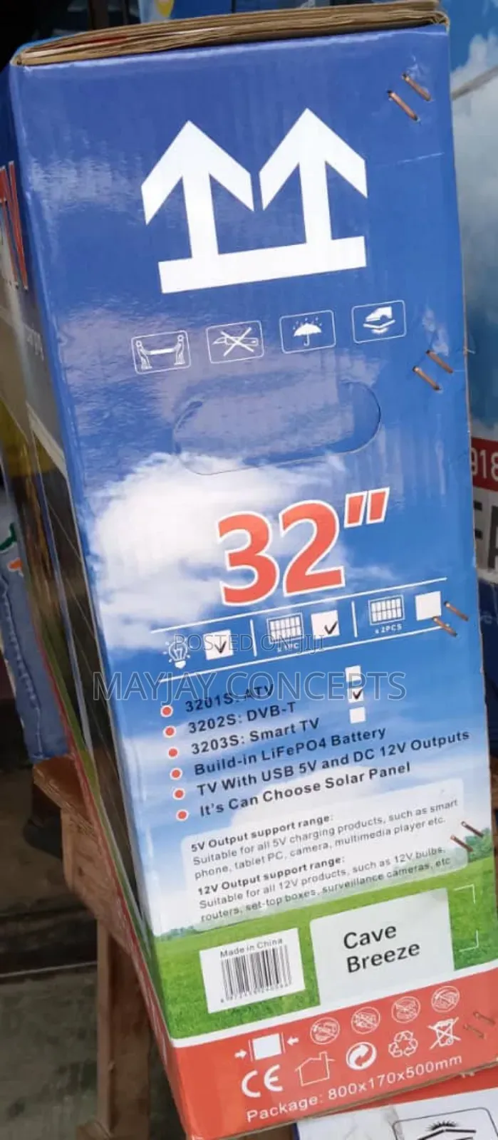 32" Multifunctional Solar Rechargeable Tv+Panel+Bulbs