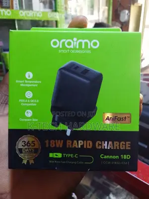 Oraimo Ocw-5183u+C53 18w Cannon Type C Fast Charger