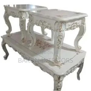 Royal Living Room Center Table With 2 Side Table Set - White