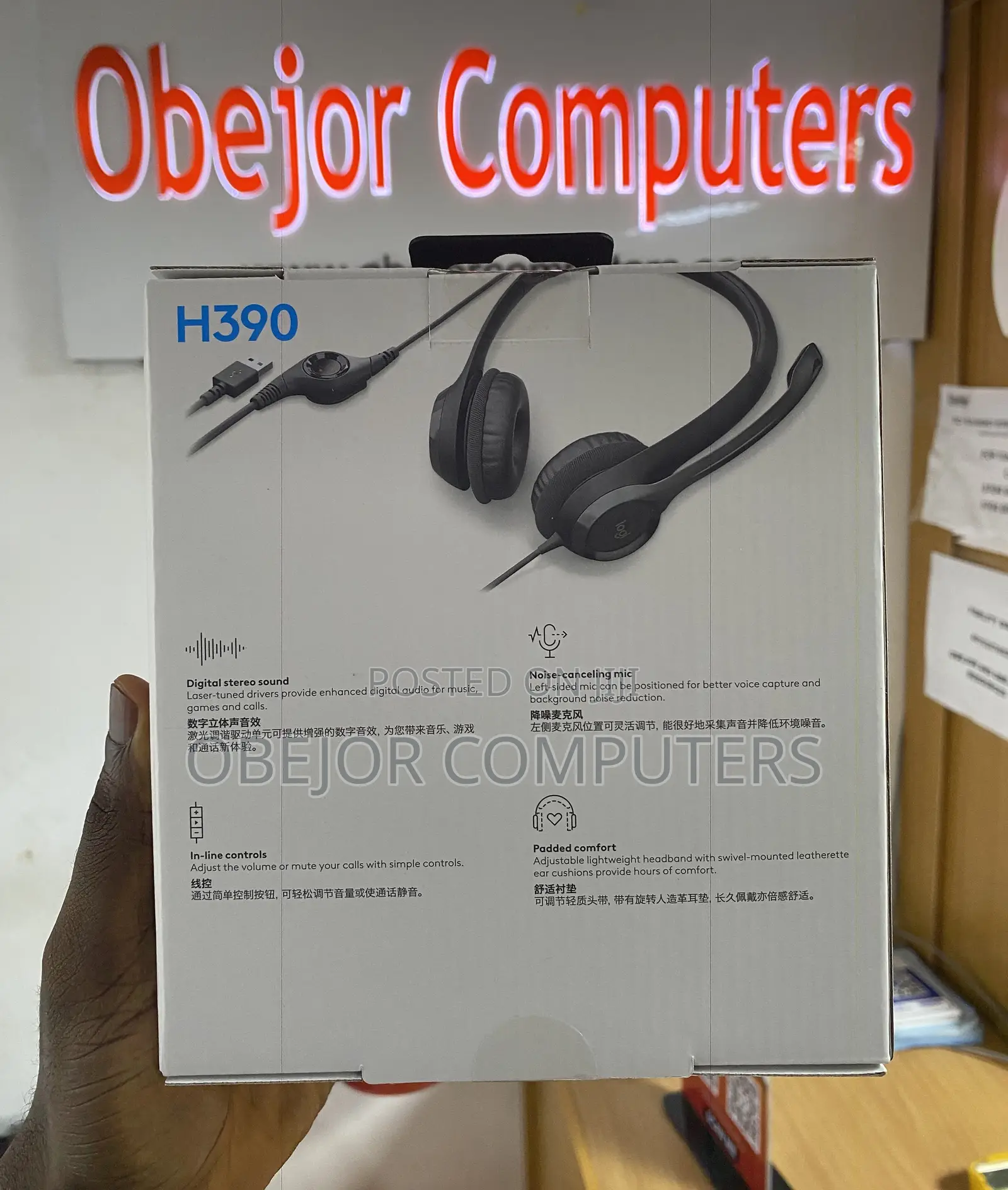 Logitech H390 Wired Stereo Headphones With Anc Microphone