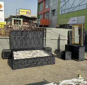 Well Constructed HDF Upholstery Padded 6 by 6 Bedframe