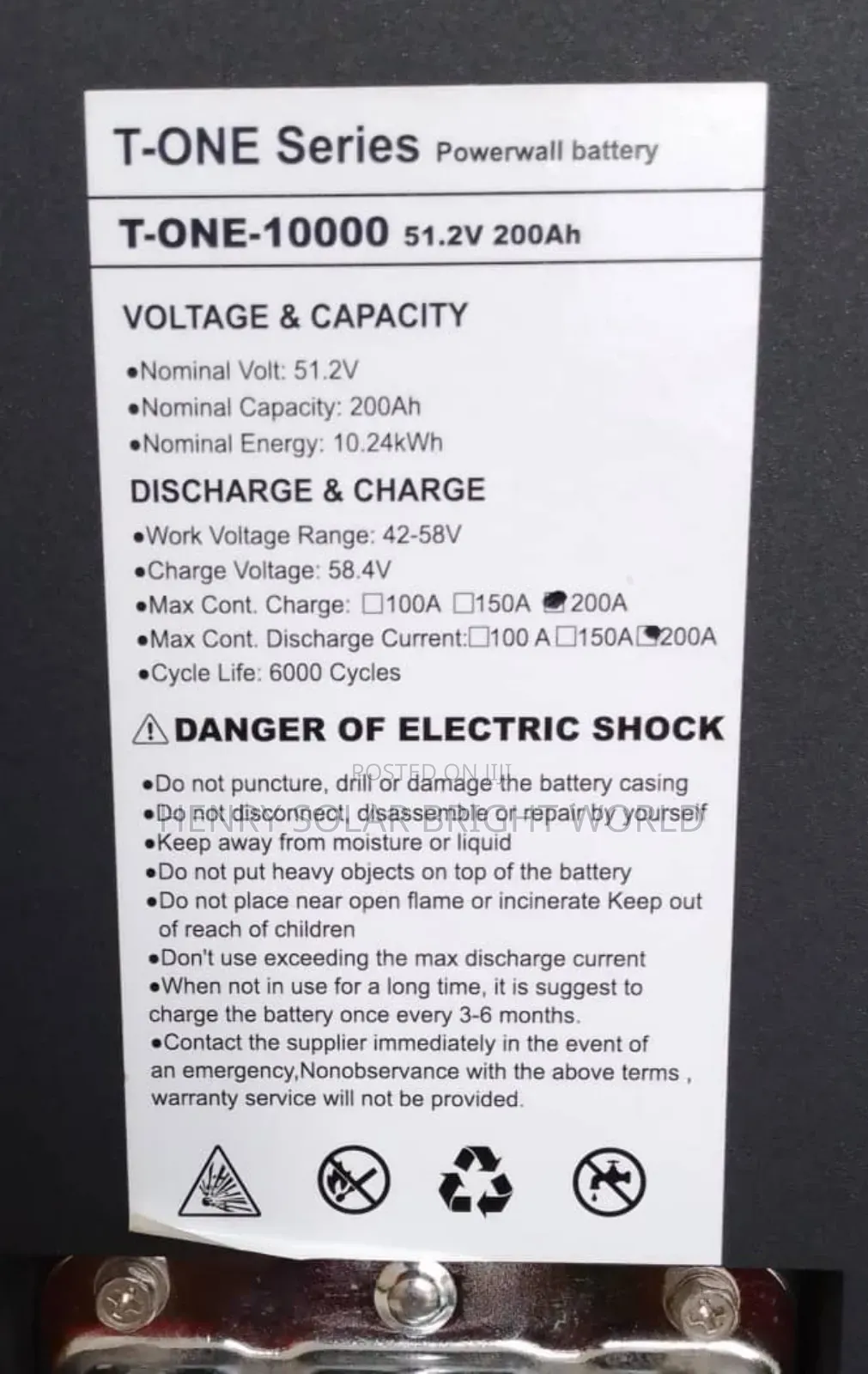 Taico 10kwh 51.2v Lithium Battery