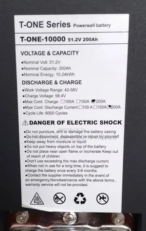 Taico 10kwh 51.2v Lithium Battery