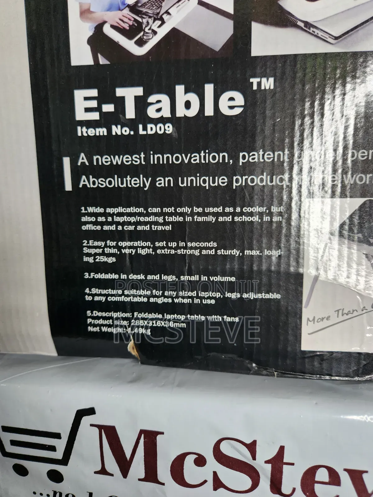 E-Table Laptop Stand With Usb Cooling Fan