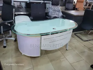 Executive Glass,Wood, Metal Table
