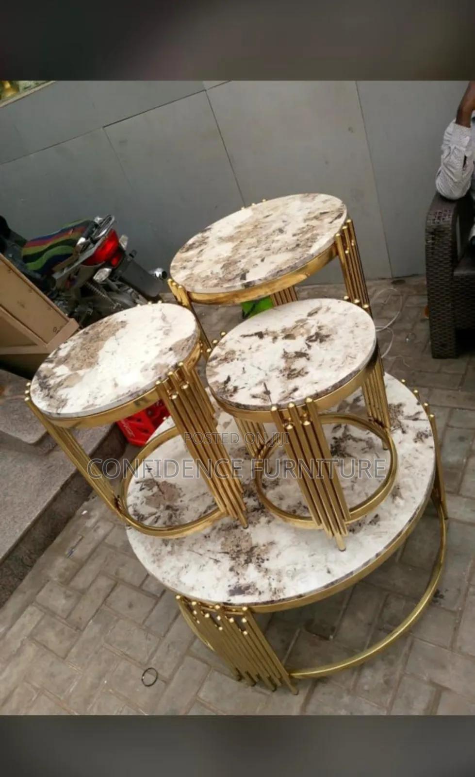 High Quality Marble Centre Table With 3 Quality Side Stool