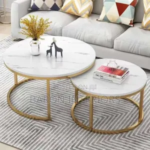 Marble Center Table With Gold Leg 2 in 1