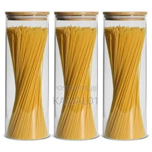 Glass Storage Jars With Bamboo Lids
