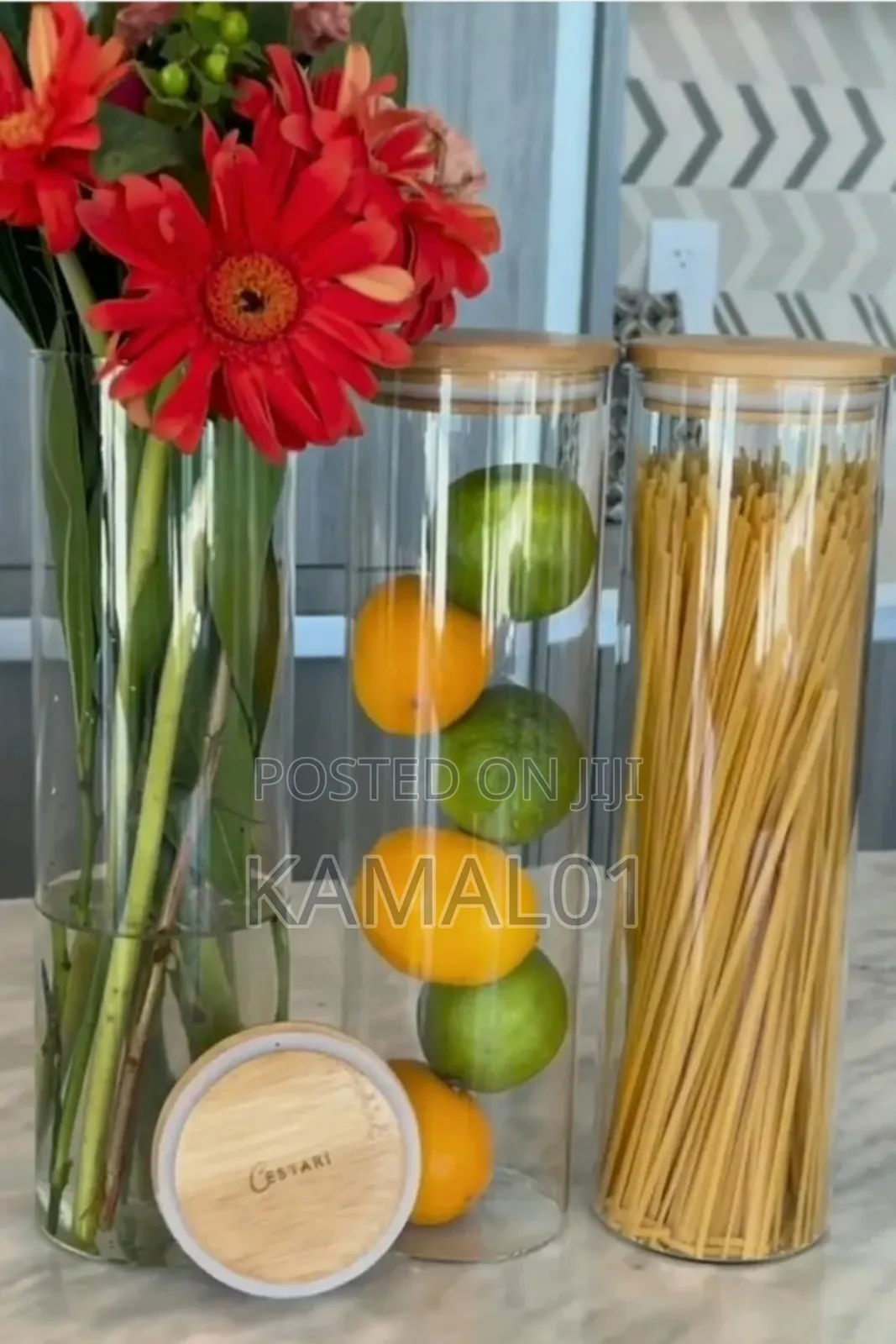 Glass Storage Jars With Bamboo Lids