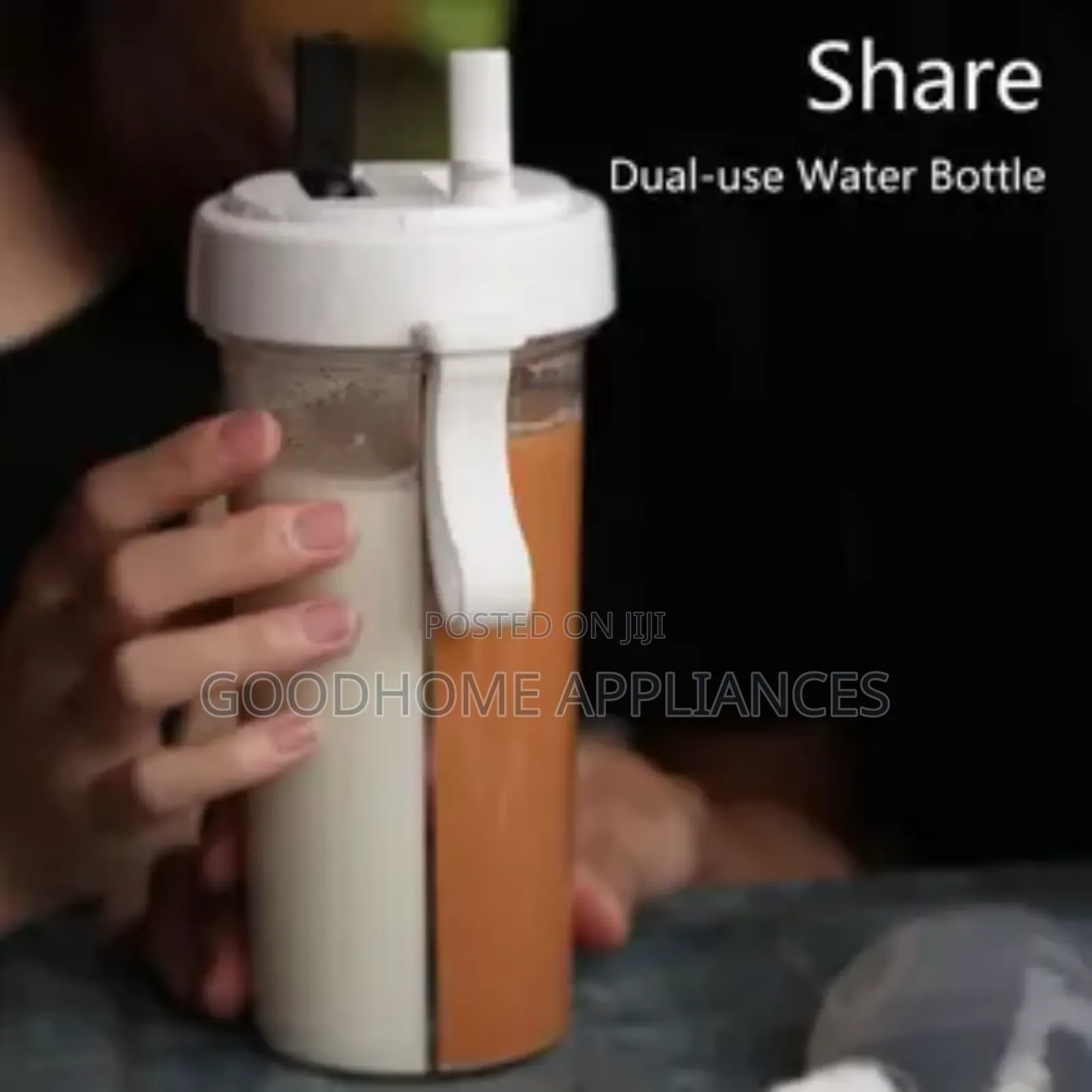 Double Straws Bottle for Two Drinks