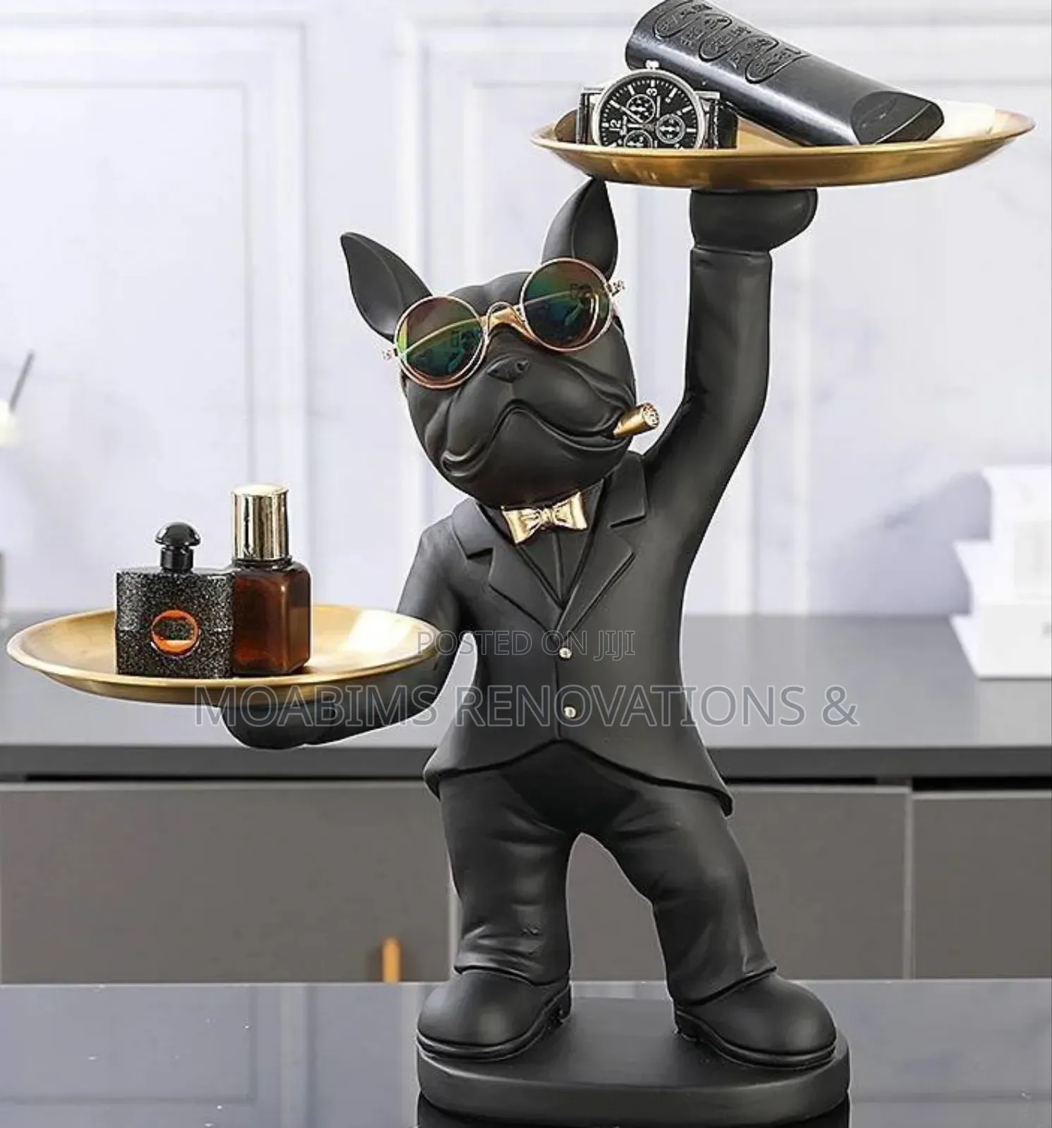 Luxury Black Figurine Butler Decor