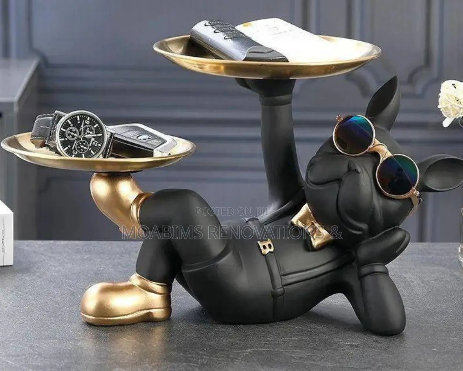 Luxury Black Figurine Butler Decor