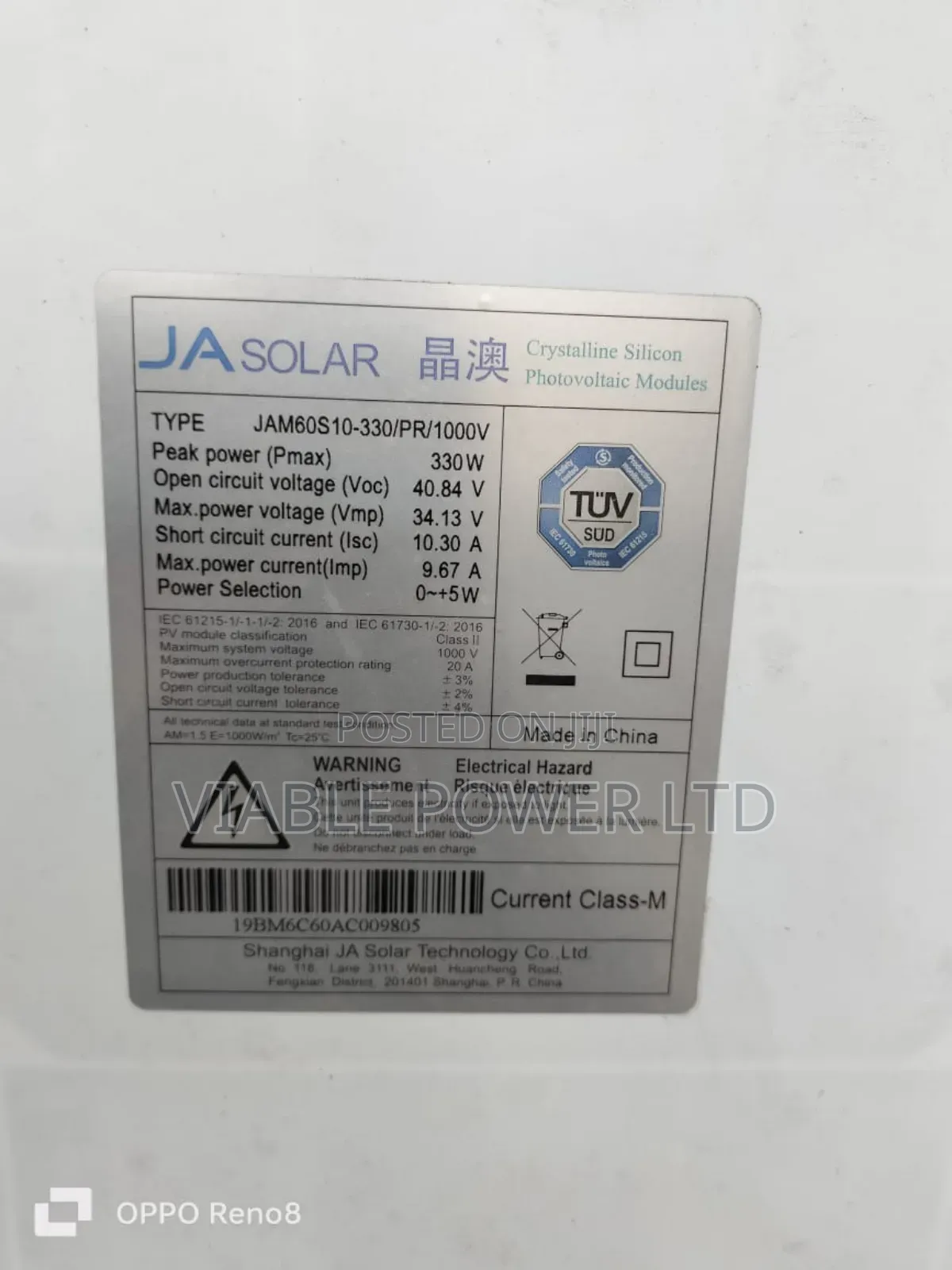 330w Ja Solar Panel Available 100% Efficiency