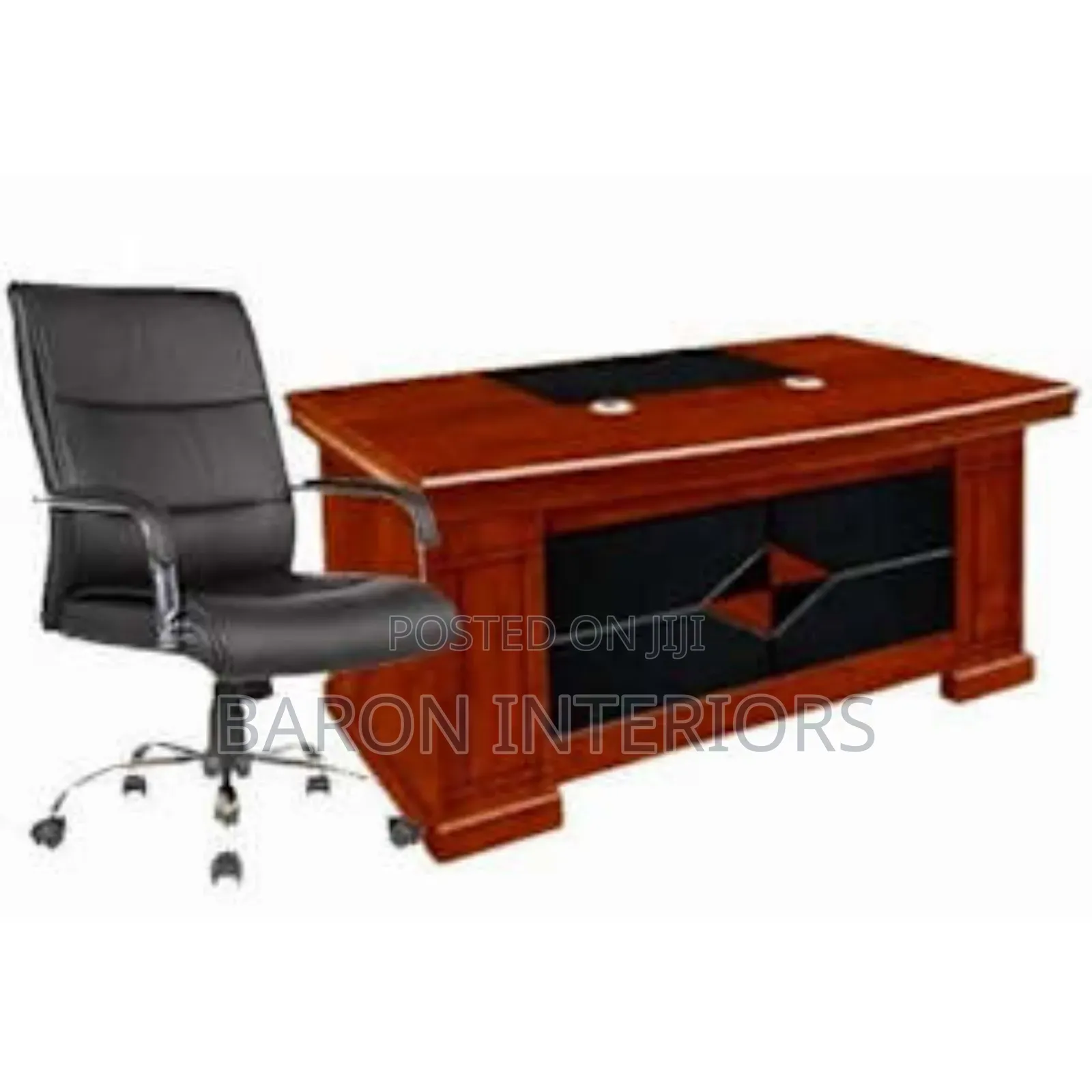 Table and Standard Leather Chair- 1.2meter