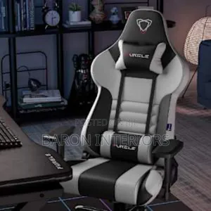 Executive Furgle Gaming Chair With Footrest -White/Black