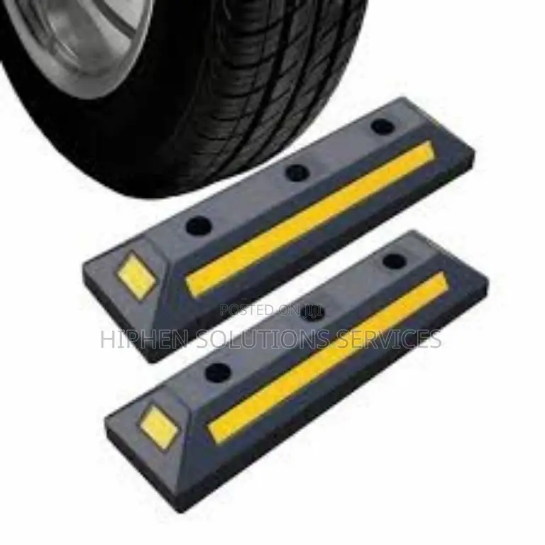 Car Rubber Stopper Wheel Parking Stops For Vehicle Security