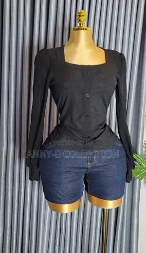 Photo - Quality Stretchy Plain Black Long Sleeve Tops