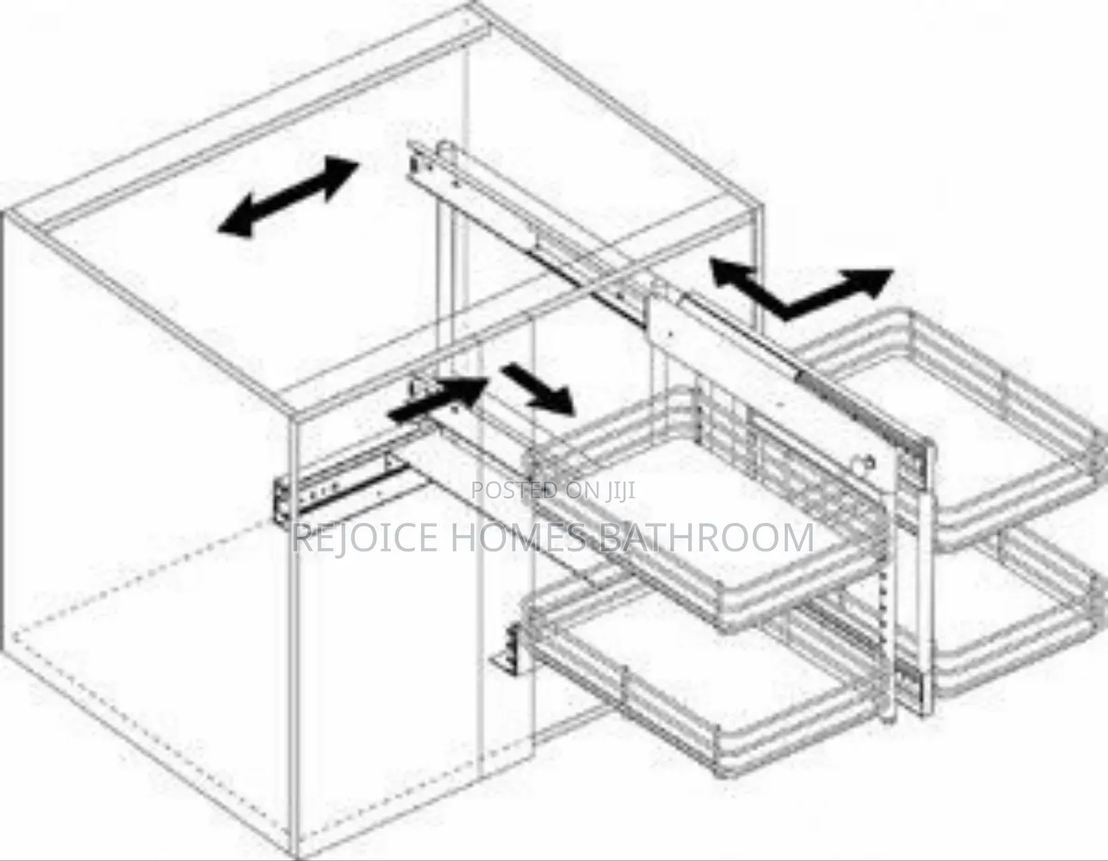 Cabinet Universal Blind Magic Corner 180 Degree for Kitchen