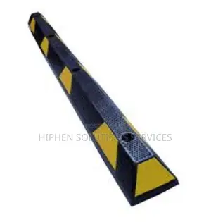 Parking Block Curb Stop, Heavy Duty White Reflective Strip
