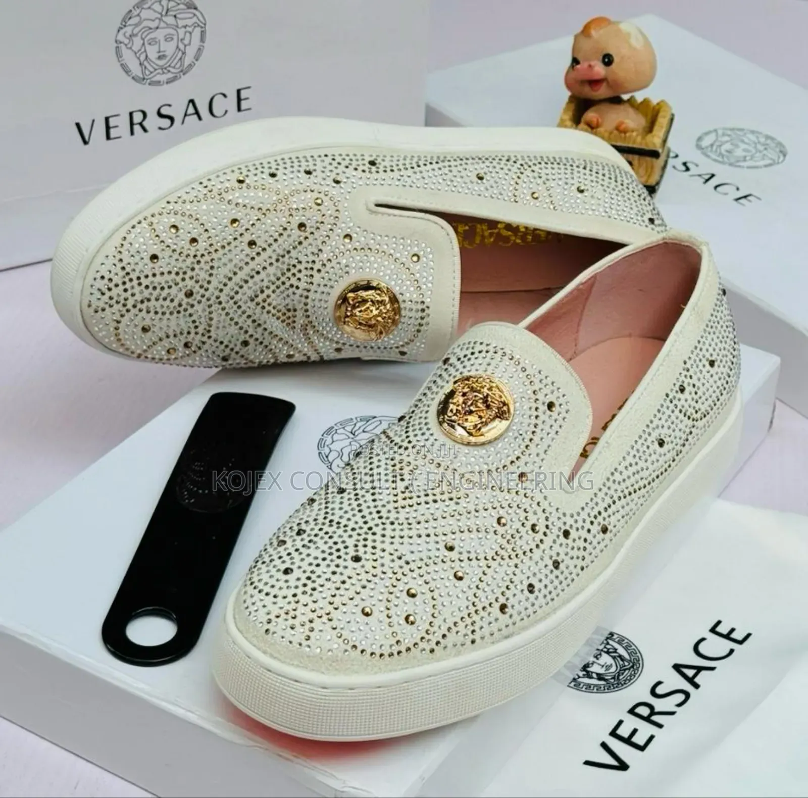 White Original Versace Quality Luxury Shoe