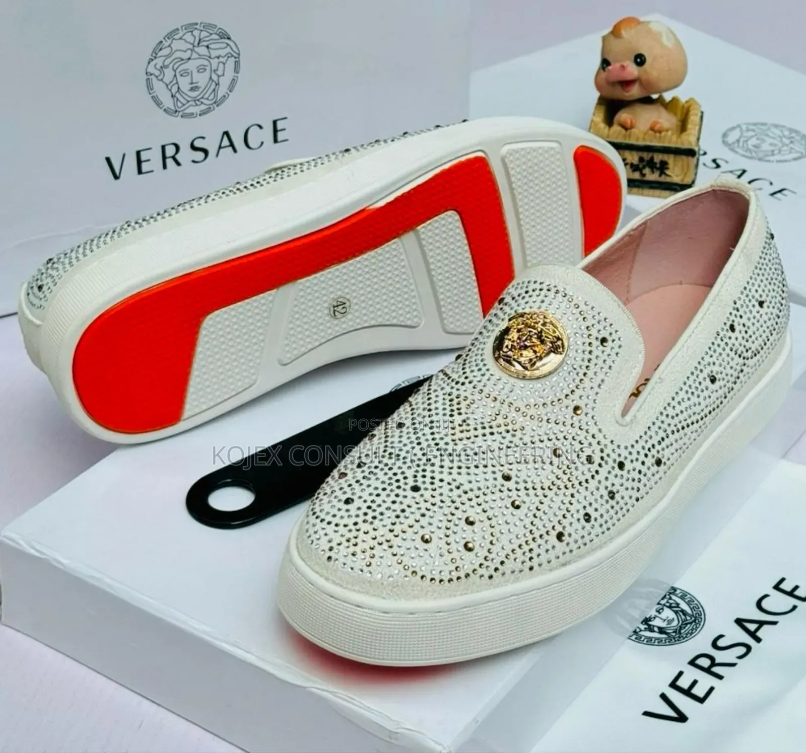 White Original Versace Quality Luxury Shoe