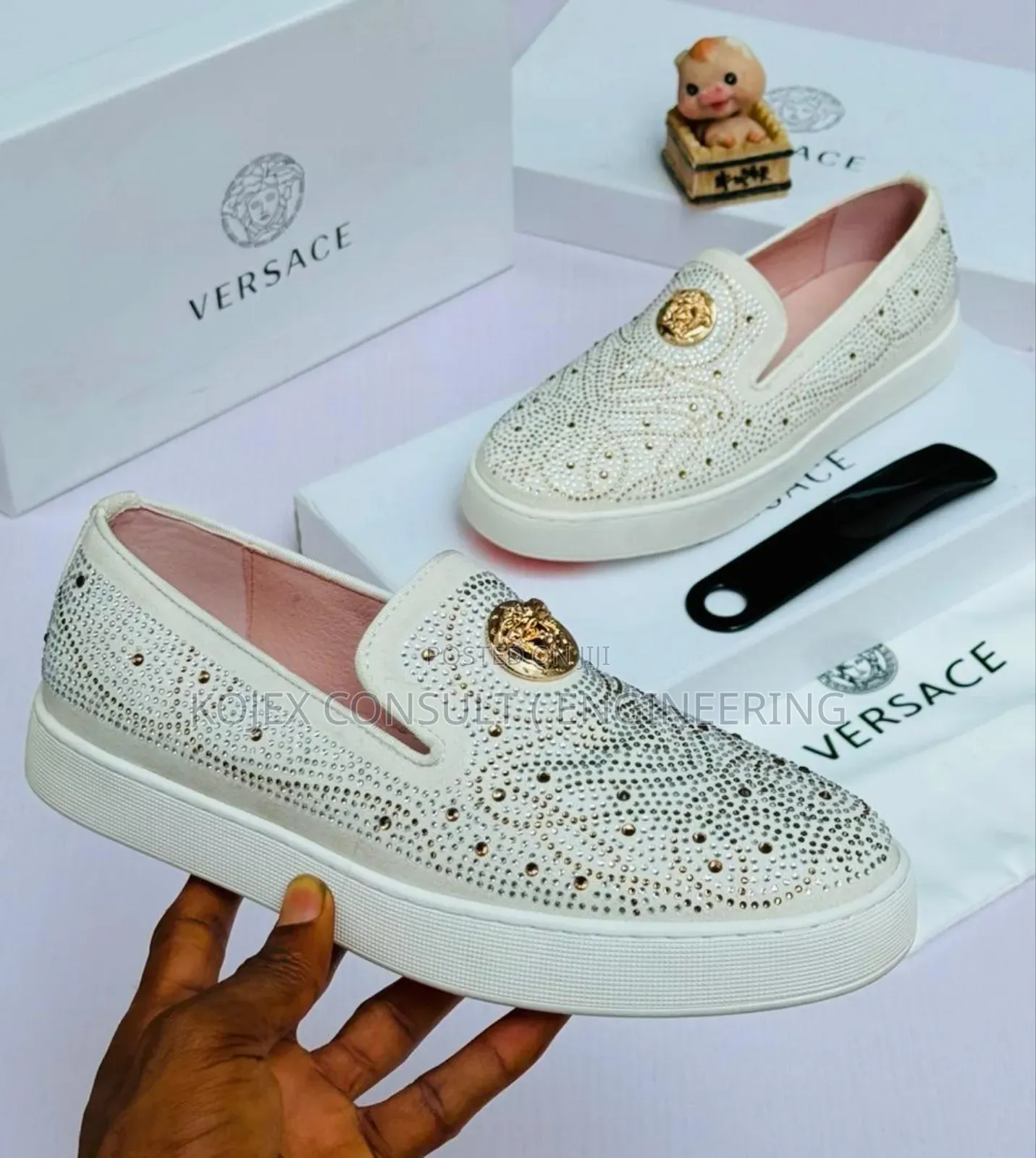 White Original Versace Quality Luxury Shoe